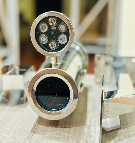 Secumax Explosion Proof Camera Enclosure, front view with IR illuminator